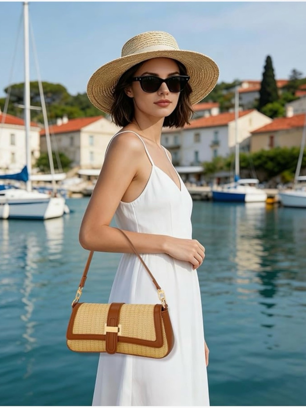 Shoulder Bag for Women, Small Handbag Hobo Purses, Retro Clutch Underarm Bag - Picture 3 of 7